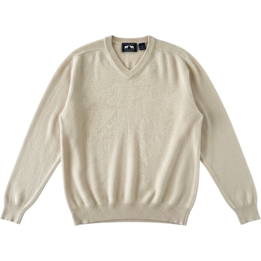 Vintage Woods & Gray Mens XL 100% Cashmere V-Neck Sweater